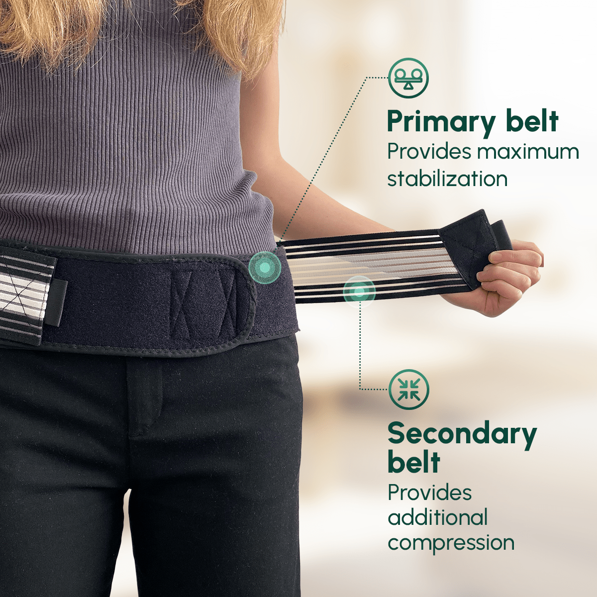 BackRelief Plus™ Double Compression Back Relief Belt - Komforten
